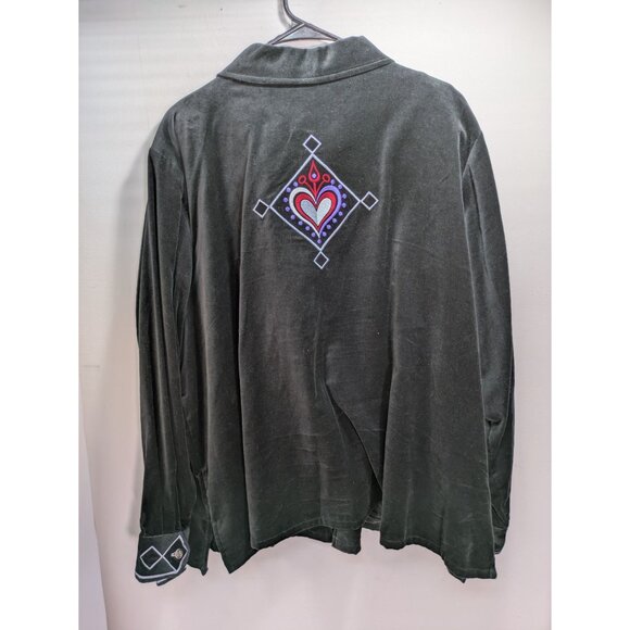 Bob Mackie Wearable Art Jacket Black Velvet, Size 3X - Picture 8 of 8